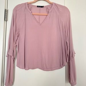 EUC Bershka Dusty Pink Long Sleeve Blouse